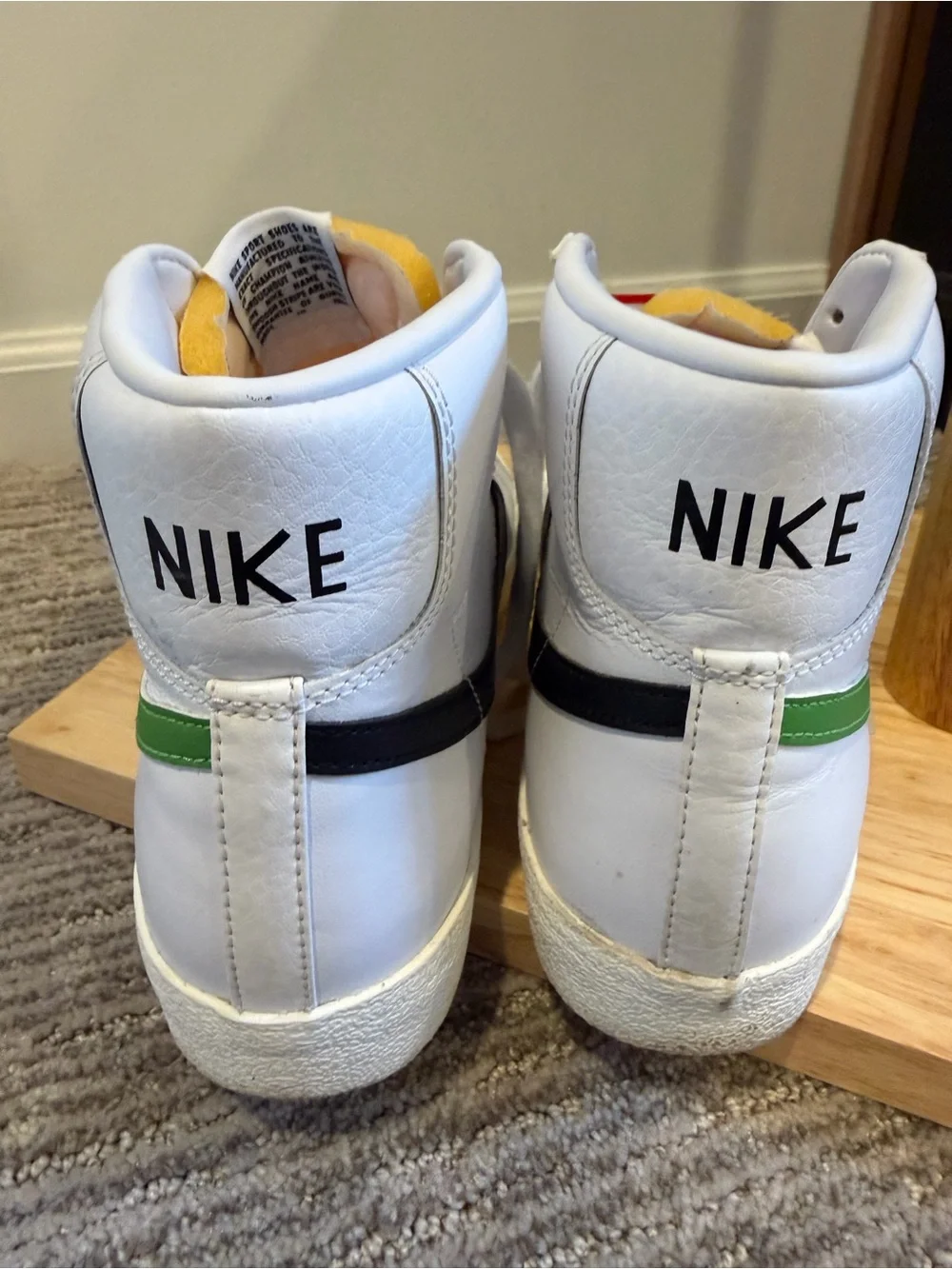 Nike High-Top Sneakers in White with Beige and Orange Accents